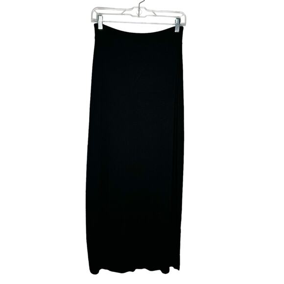 WHITE HOUSE BLACK MARKET / black knit pull on elastic waist maxi skirt / XXS - Picture 1 of 8